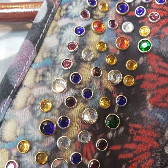 VALERIE STEVENS Sheer Crystal Embellished V-neck Blouse Medium - Picture 9 of 9